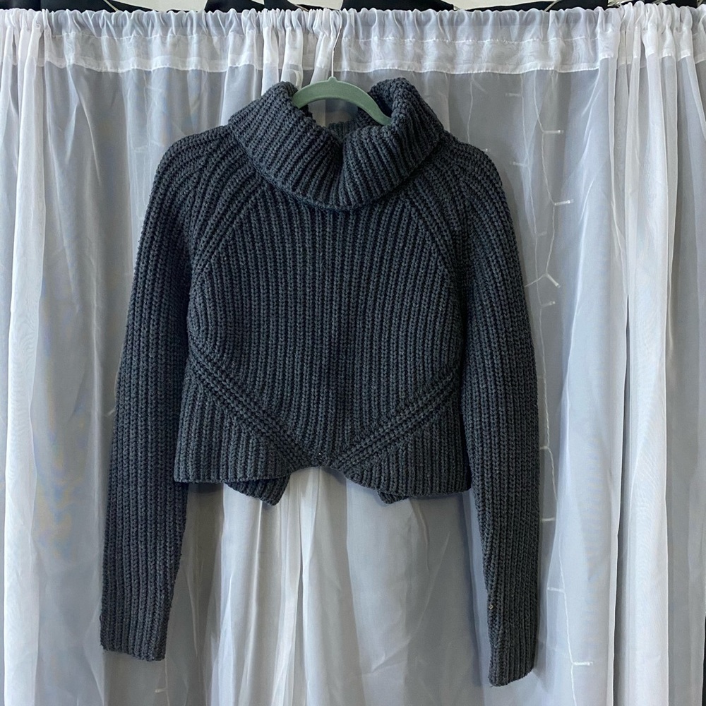 Cropped open back sweater